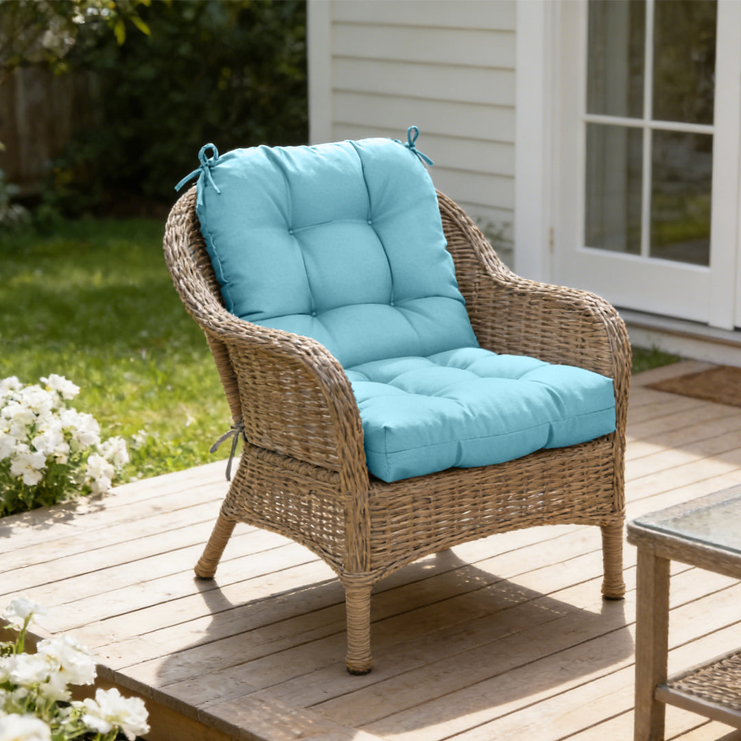 COOS BAY Tufted High Back Chair Cushions, 42x21 Inch, 4 Pack