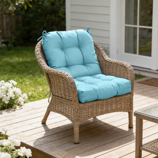 COOS BAY Tufted High Back Chair Cushions, 42x21 Inch, 4 Pack