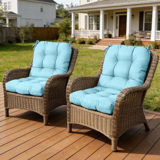 COOS BAY Tufted High Back Chair Cushions, 42x21 Inch, 4 Pack