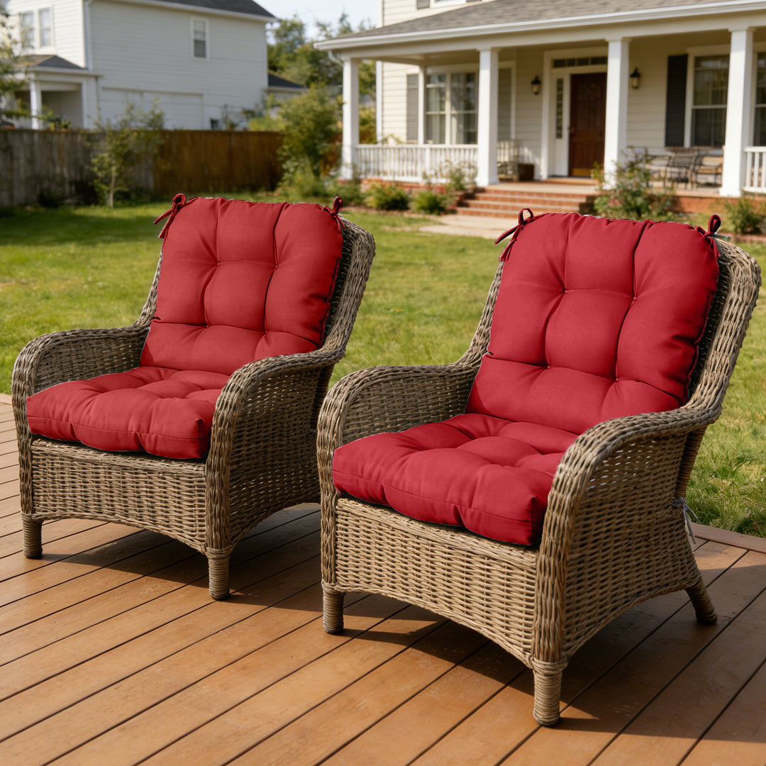 COOS BAY Tufted High Back Chair Cushions, 42x21 Inch, 4 Pack