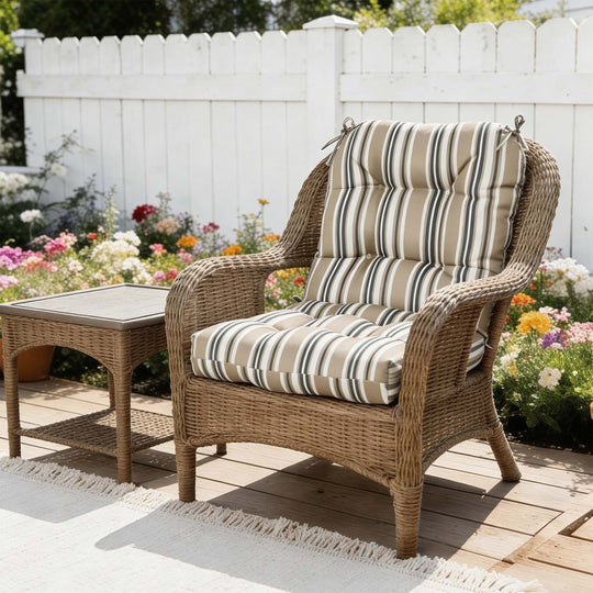COOS BAY Tufted High Back Chair Cushions, 42x21 Inch, 4 Pack