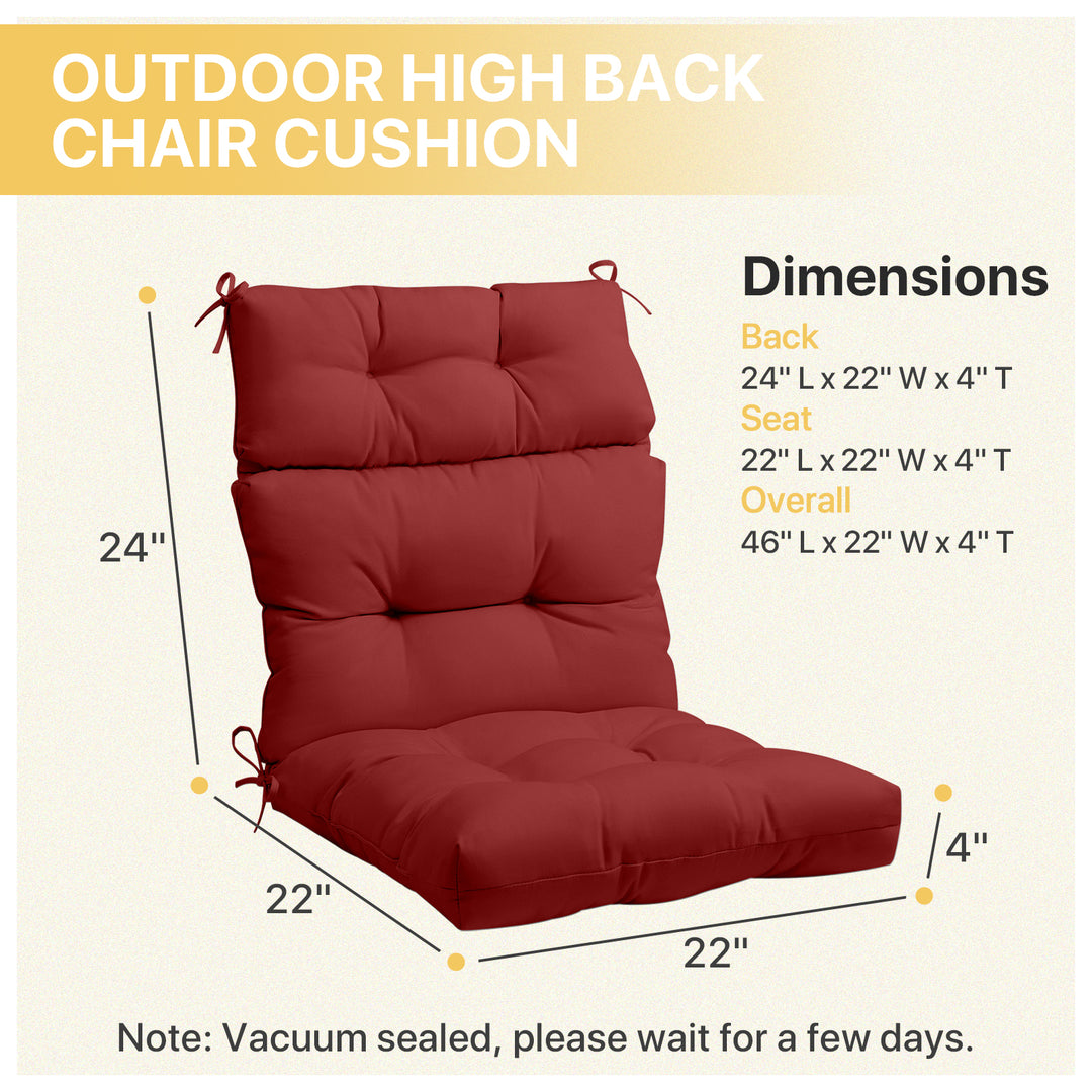 COOS BAY Outdoor Chair Cushions High Back 46x22 Inch, 2 Pack