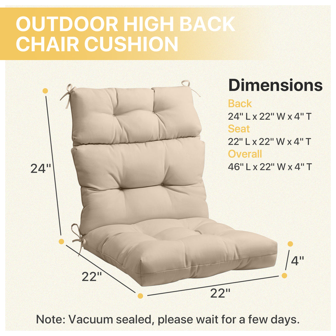 COOS BAY Outdoor Chair Cushions High Back 46x22 Inch, 2 Pack