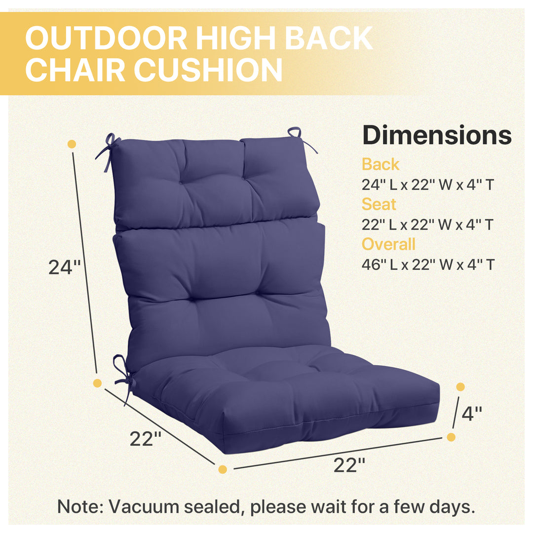 COOS BAY Outdoor Chair Cushions High Back 46x22 Inch, 2 Pack