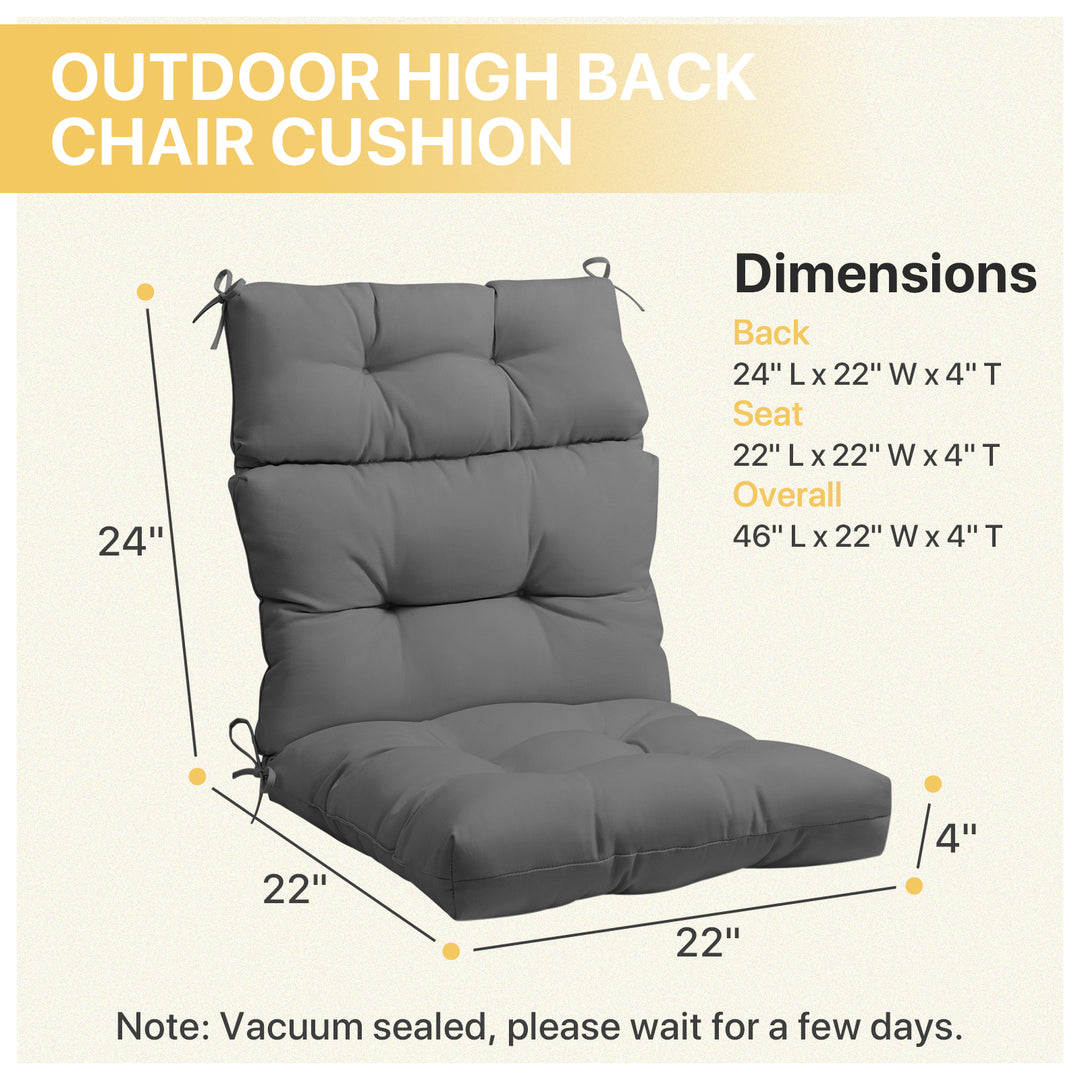 COOS BAY Outdoor Chair Cushions High Back 46x22 Inch, 2 Pack
