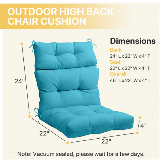 COOS BAY Outdoor Chair Cushions High Back 46x22 Inch, 2 Pack