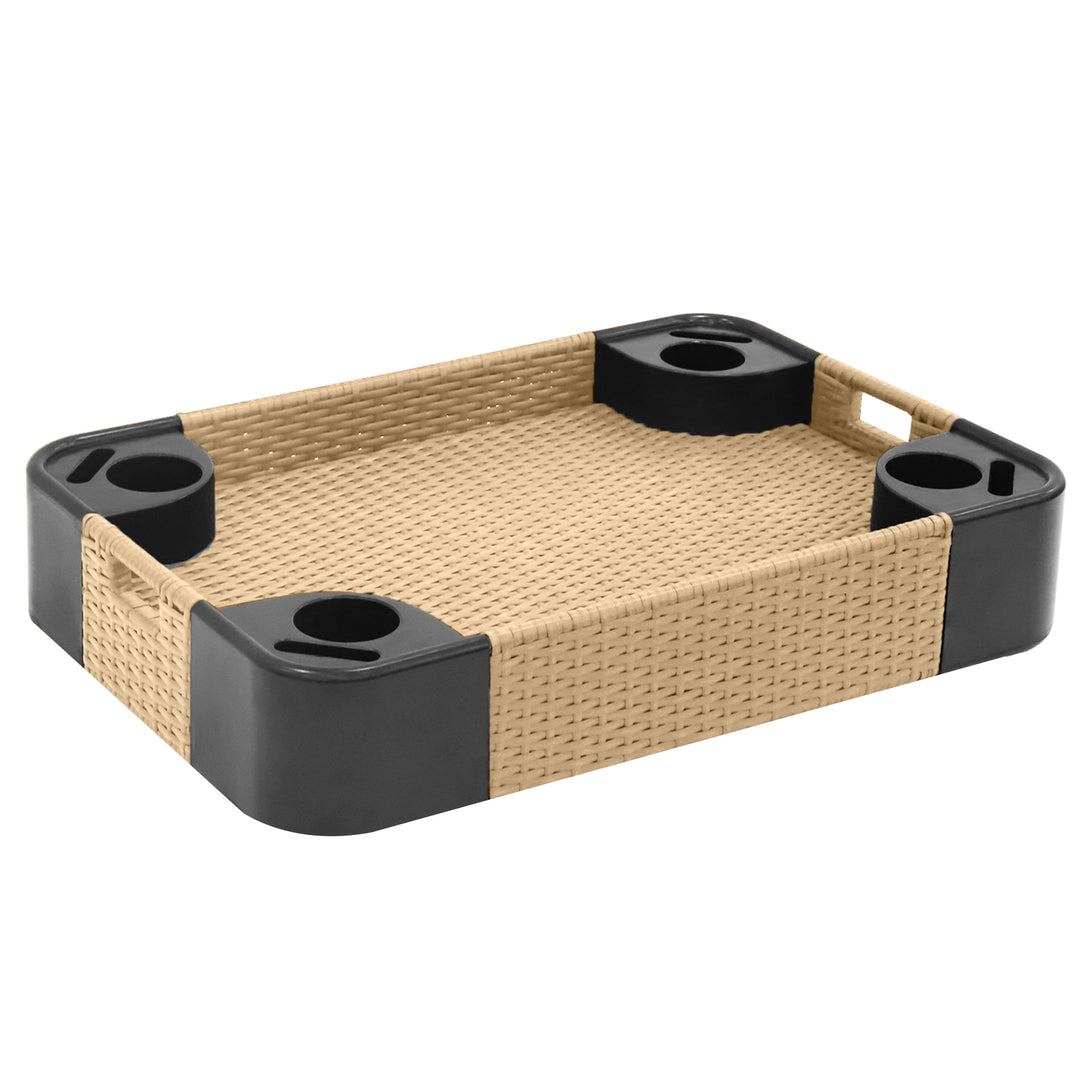 COOS BAY 35"x24" Rectangular Floating Drink Holder for Pool and Hot Hub