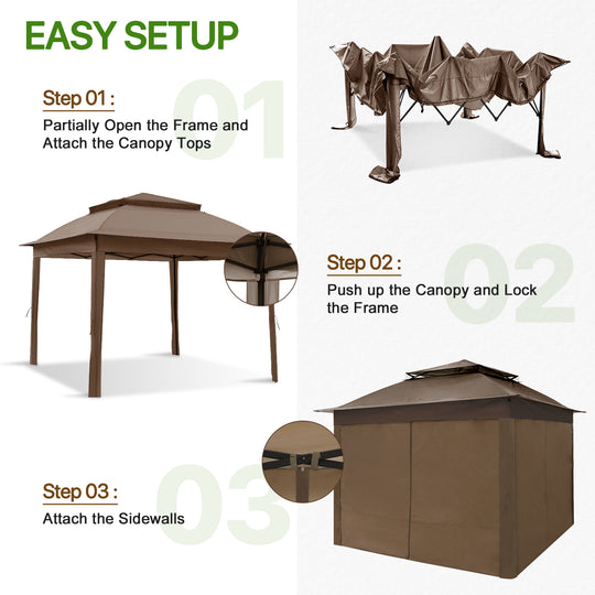 COOS BAY 11x11 Pop Up Gazebo with 4 Sidewalls