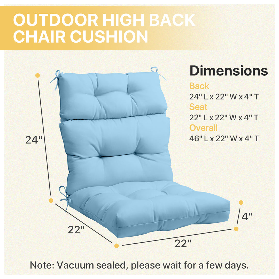 COOS BAY 46x22 Inch Outdoor / Indoor High Back Chair Cushion, 4 Count