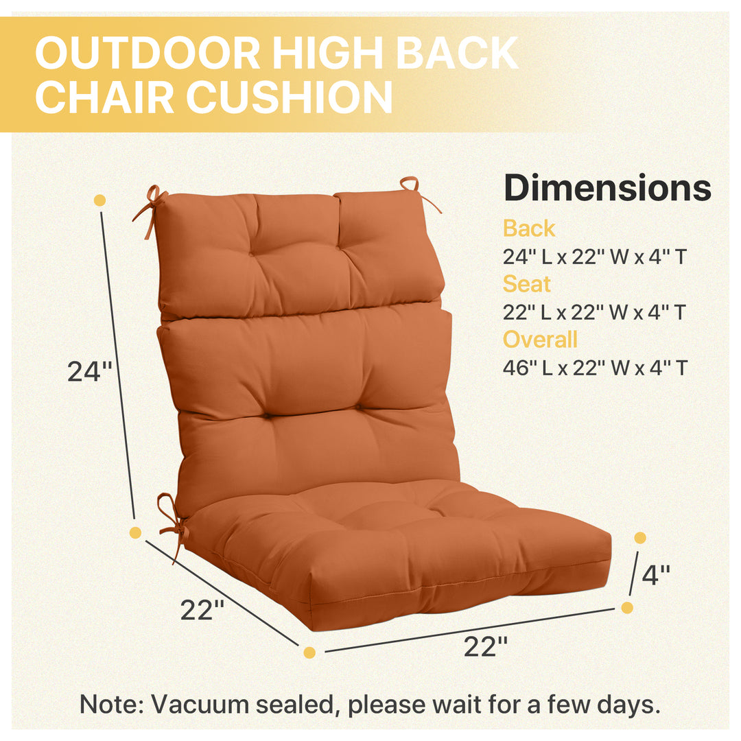 COOS BAY Outdoor Chair Cushions High Back 46x22 Inch, 2 Pack