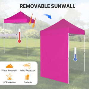 COOS BAY 5x5 Outdoor Portable Canopy Tent with One Removable Sunwall