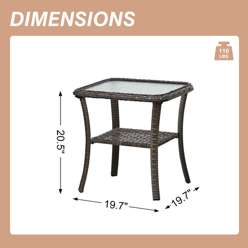 COOS BAY PE Rattan Outdoor Side Table