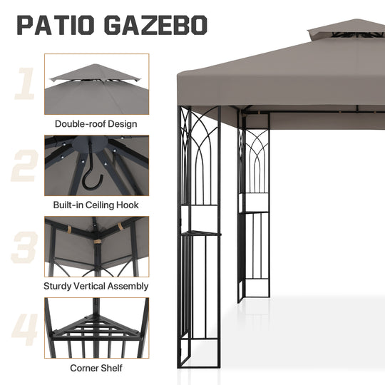 COOS BAY 8x8 Outdoor Patio Two-Tier Soft Top Gazebo