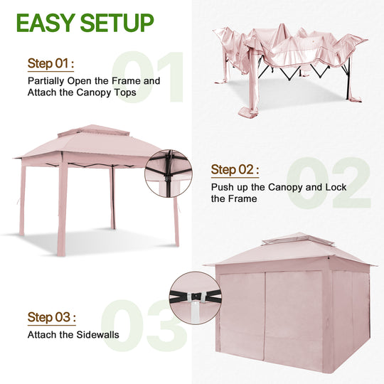 COOS BAY 11x11 Pop-up Instant Gazebo with 4 Sidewalls