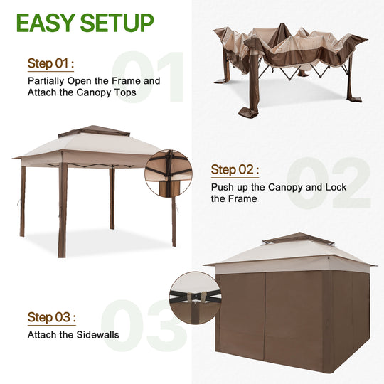 COOS BAY 11x11 Pop Up Gazebo with 4 Sidewalls