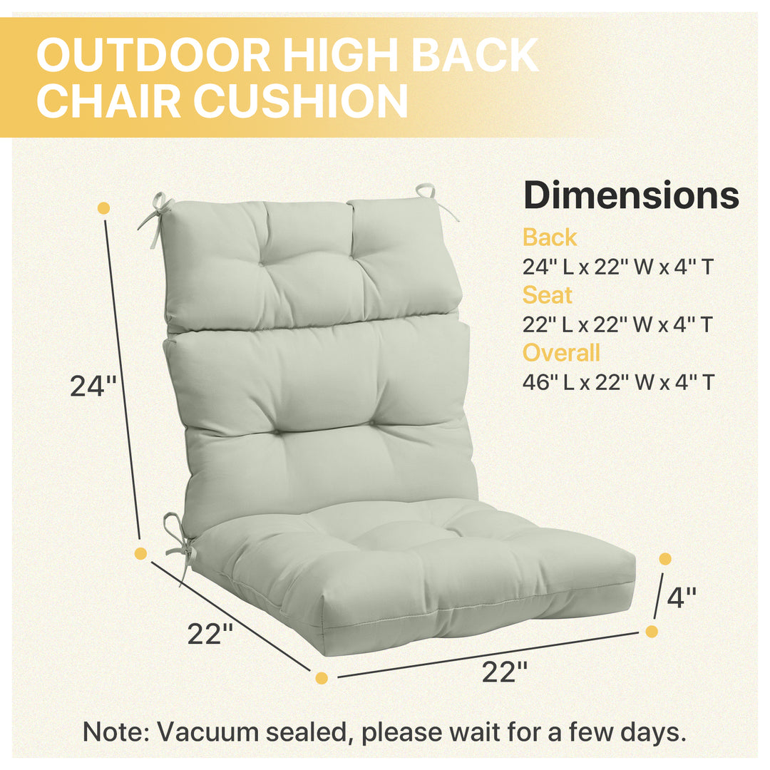 COOS BAY Outdoor Chair Cushions High Back 46x22 Inch, 2 Pack