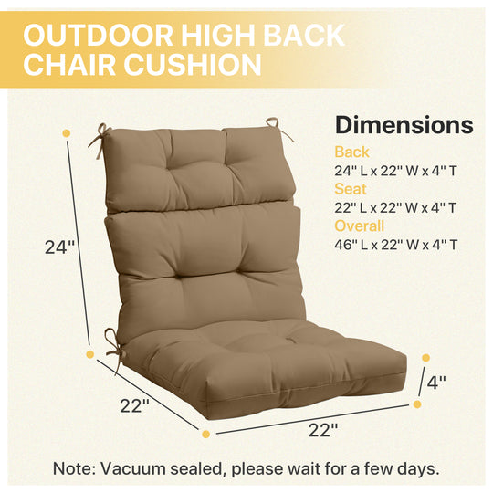COOS BAY Outdoor Chair Cushions High Back 46x22 Inch, 2 Pack