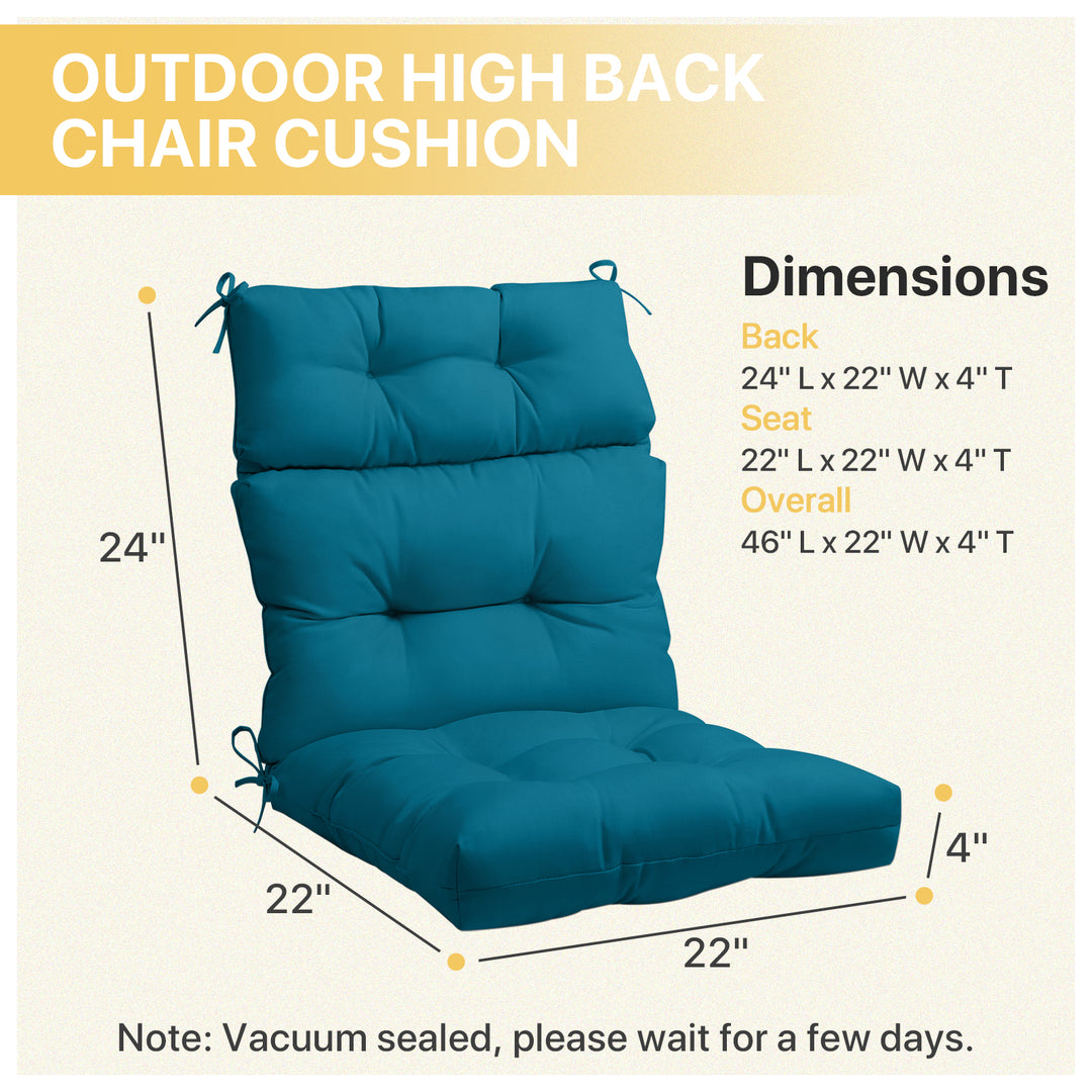 COOS BAY Outdoor Chair Cushions High Back 46x22 Inch, 2 Pack