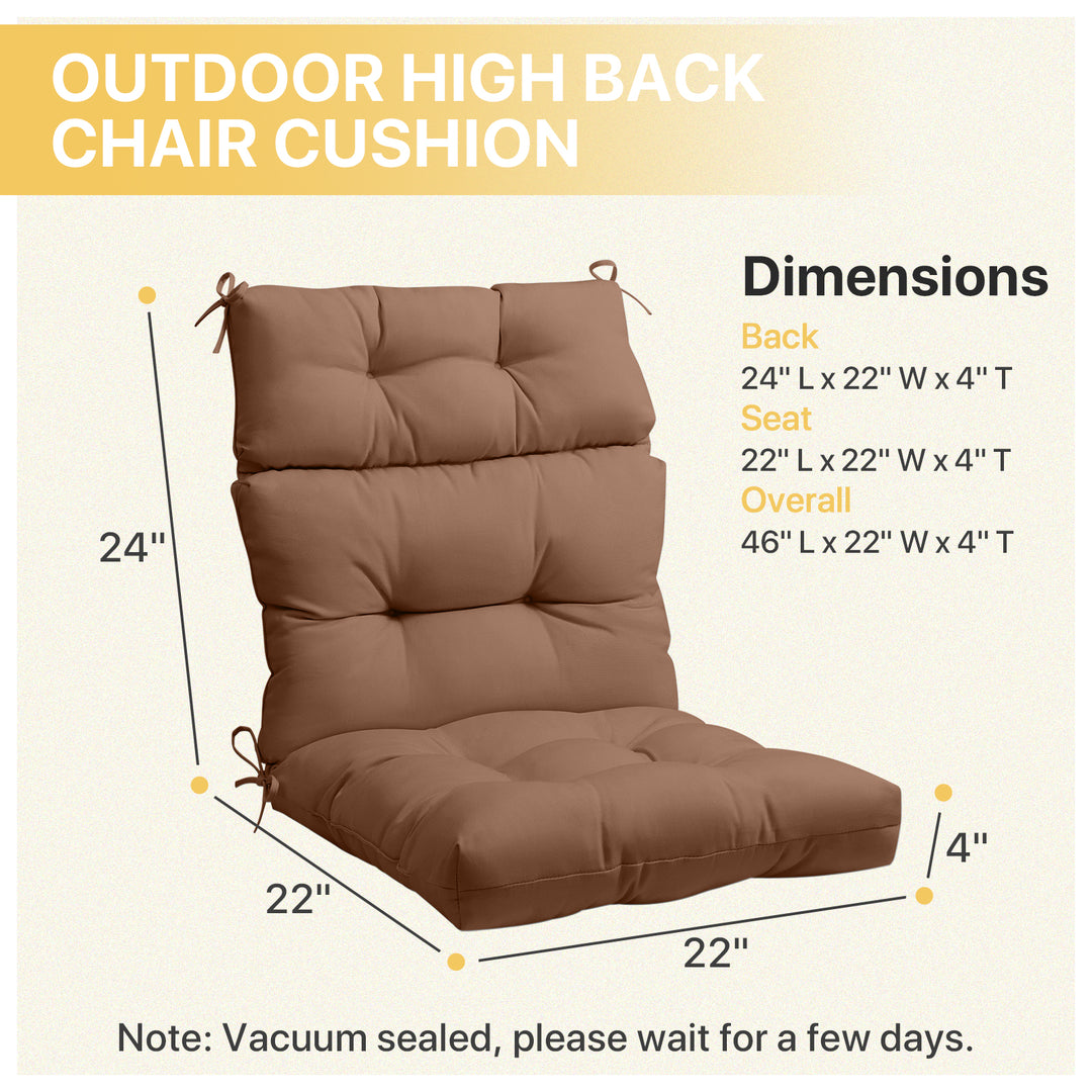 COOS BAY Outdoor Chair Cushions High Back 46x22 Inch, 2 Pack