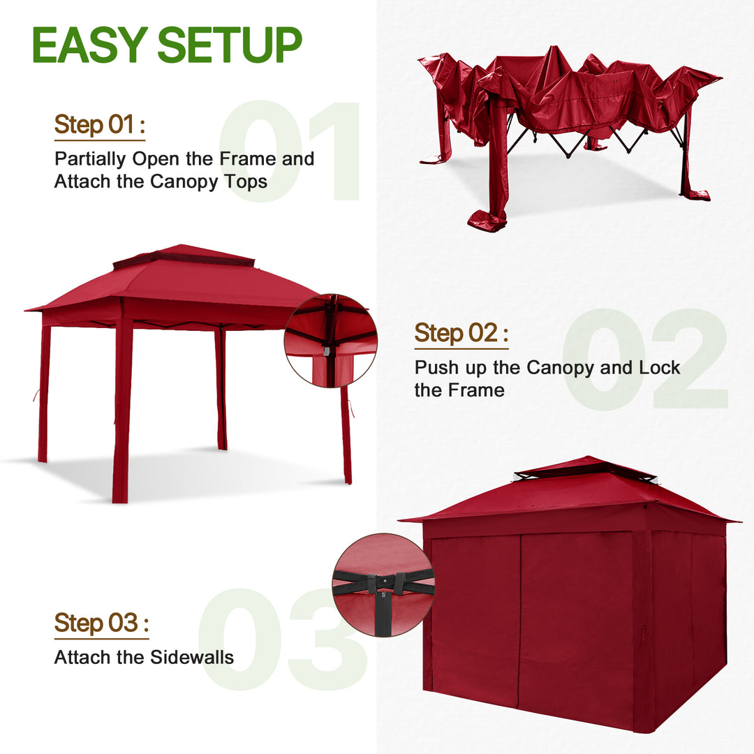 COOS BAY 11x11 Pop-up Instant Gazebo with 4 Sidewalls