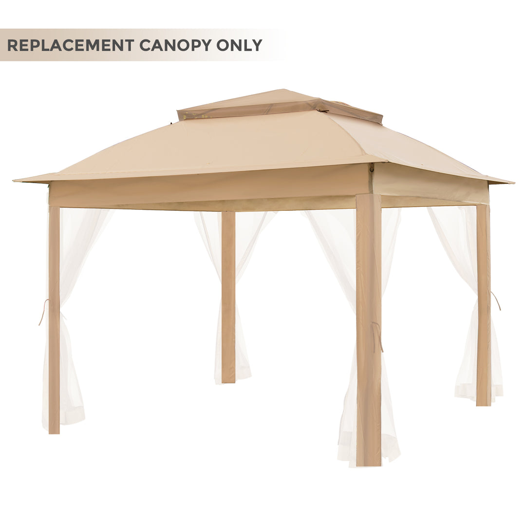 COOS BAY 11x11 Replacement Gazebo Top with Air Vent Sunshade Polyester Top Cover Only