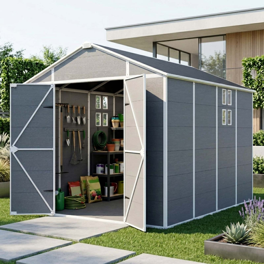 COOS BAY 5x3/6x4/8x6/8x8/8x10 Outdoor Storage Shed