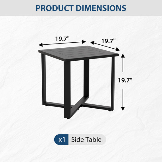 COOS BAY Iron Luxe Outdoor Coffee Table/ Side Table, Black