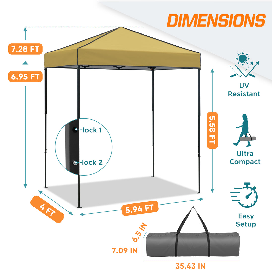 COOS BAY Pop Up Canopy Tent 6x4