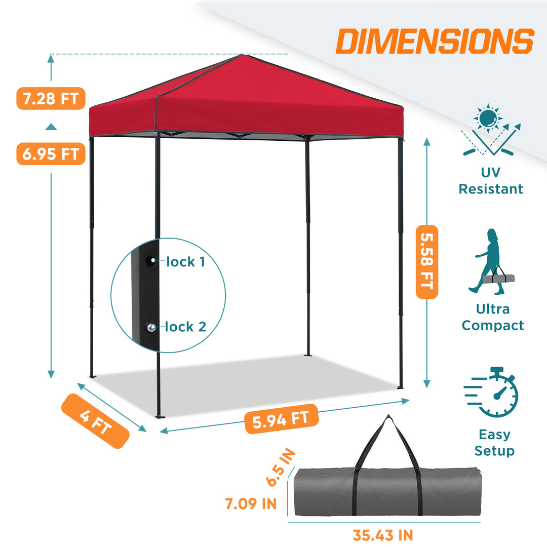 COOS BAY Pop Up Canopy Tent 6x4