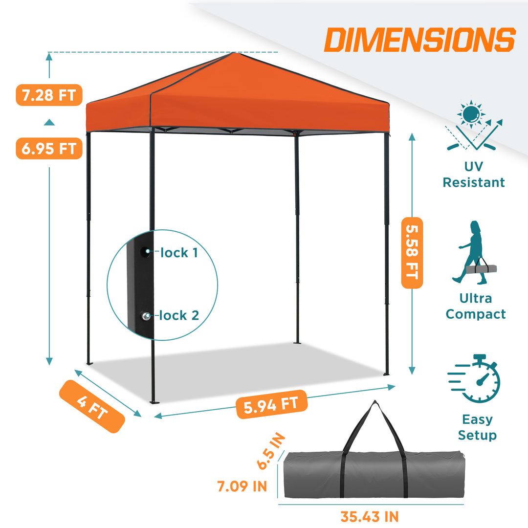 COOS BAY Pop Up Canopy Tent 6x4