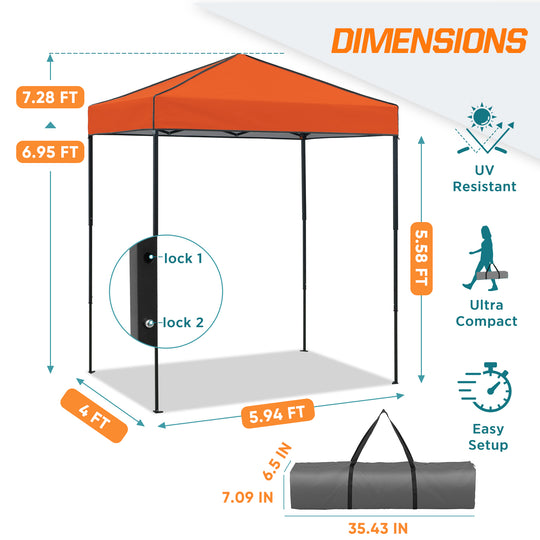COOS BAY Pop Up Canopy Tent 6x4