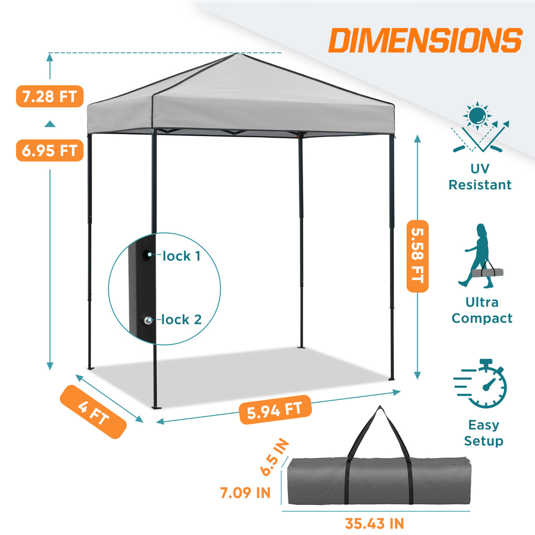 COOS BAY Pop Up Canopy Tent 6x4