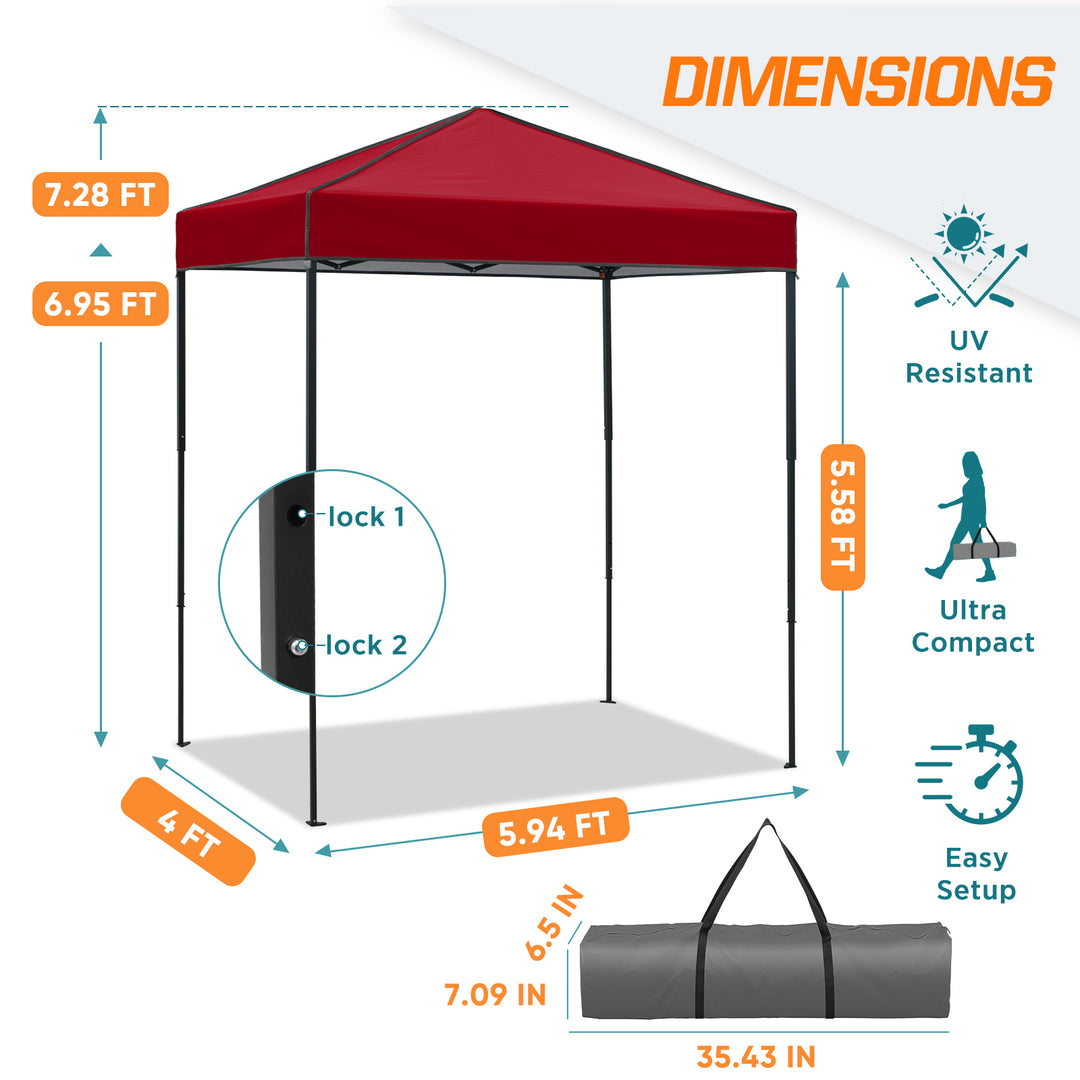 COOS BAY Pop Up Canopy Tent 6x4