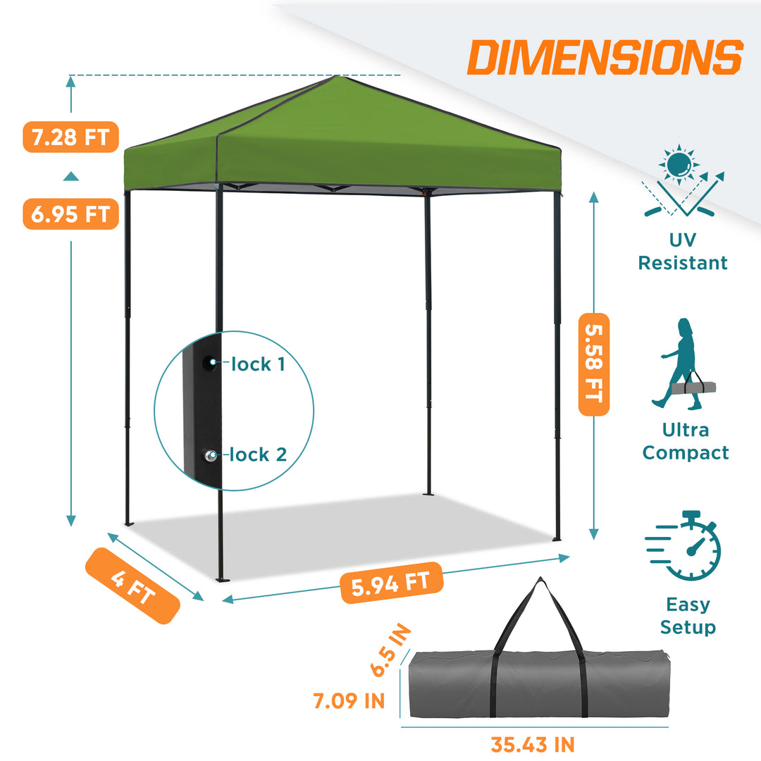 COOS BAY Pop Up Canopy Tent 6x4