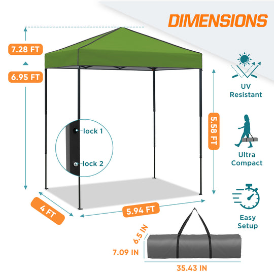 COOS BAY Pop Up Canopy Tent 6x4