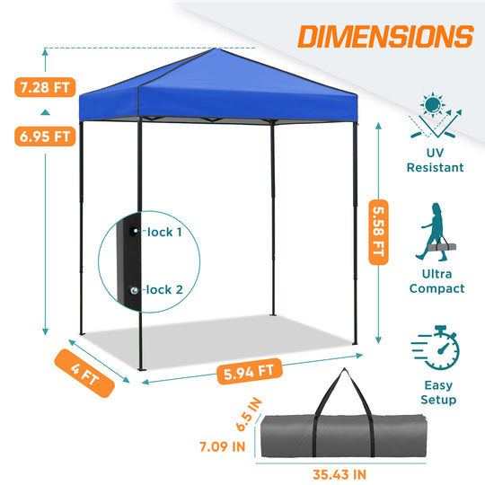 COOS BAY Pop Up Canopy Tent 6x4