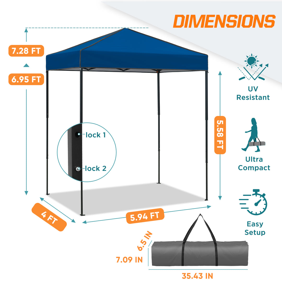 COOS BAY Pop Up Canopy Tent 6x4