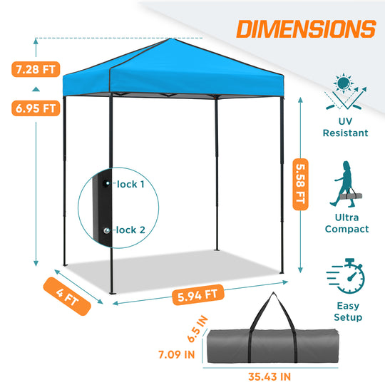 COOS BAY Pop Up Canopy Tent 6x4