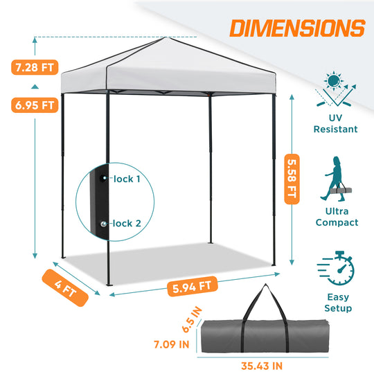 COOS BAY Pop Up Canopy Tent 6x4