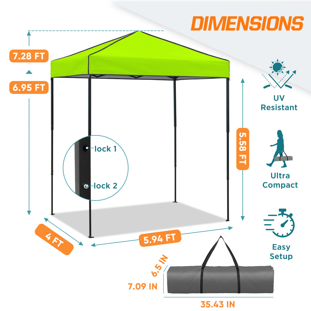 COOS BAY Pop Up Canopy Tent 6x4