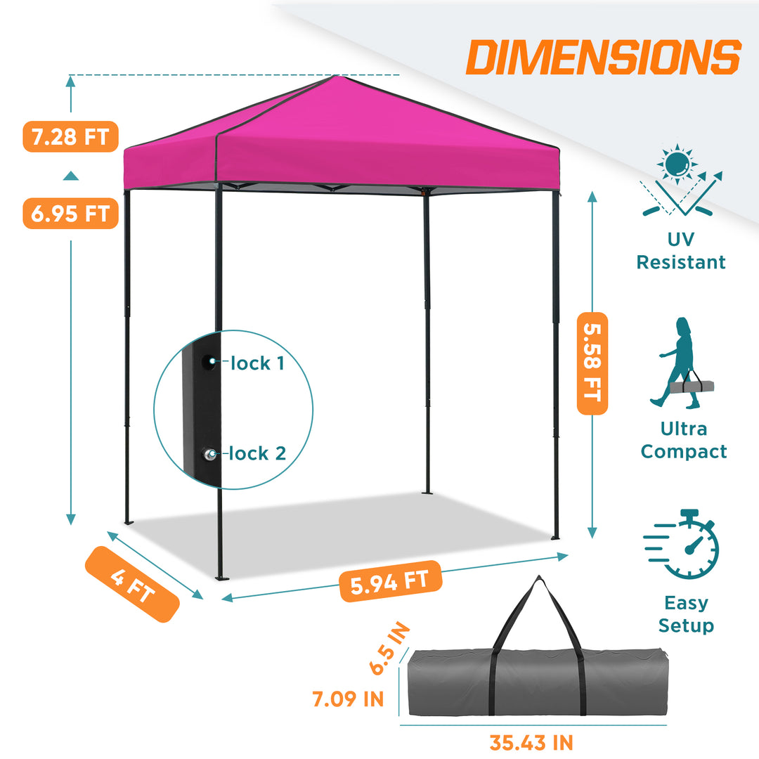 COOS BAY Pop Up Canopy Tent 6x4
