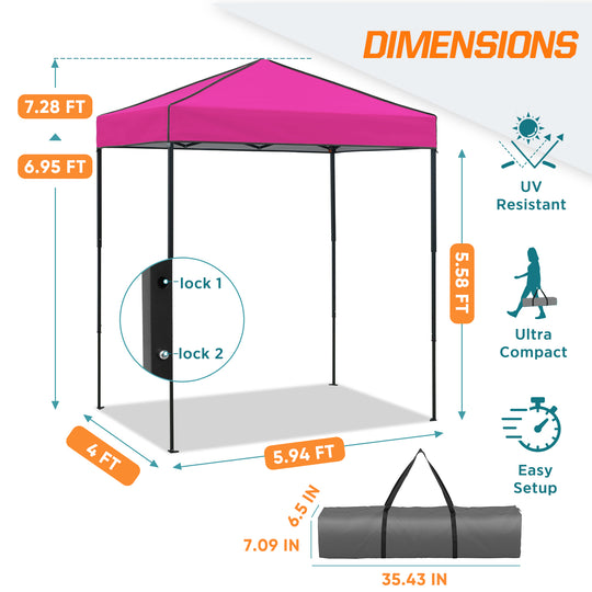 COOS BAY Pop Up Canopy Tent 6x4