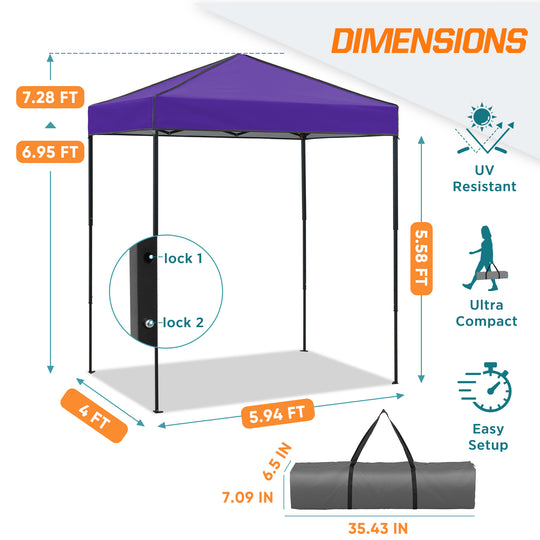 COOS BAY Pop Up Canopy Tent 6x4