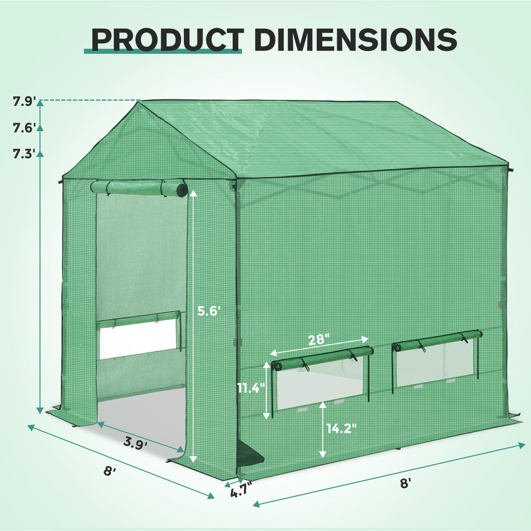 COOS BAY 6x6/ 6x8/8x8 /10x10/12x8 FT Pop Up Greenhouse with Power Access Openings