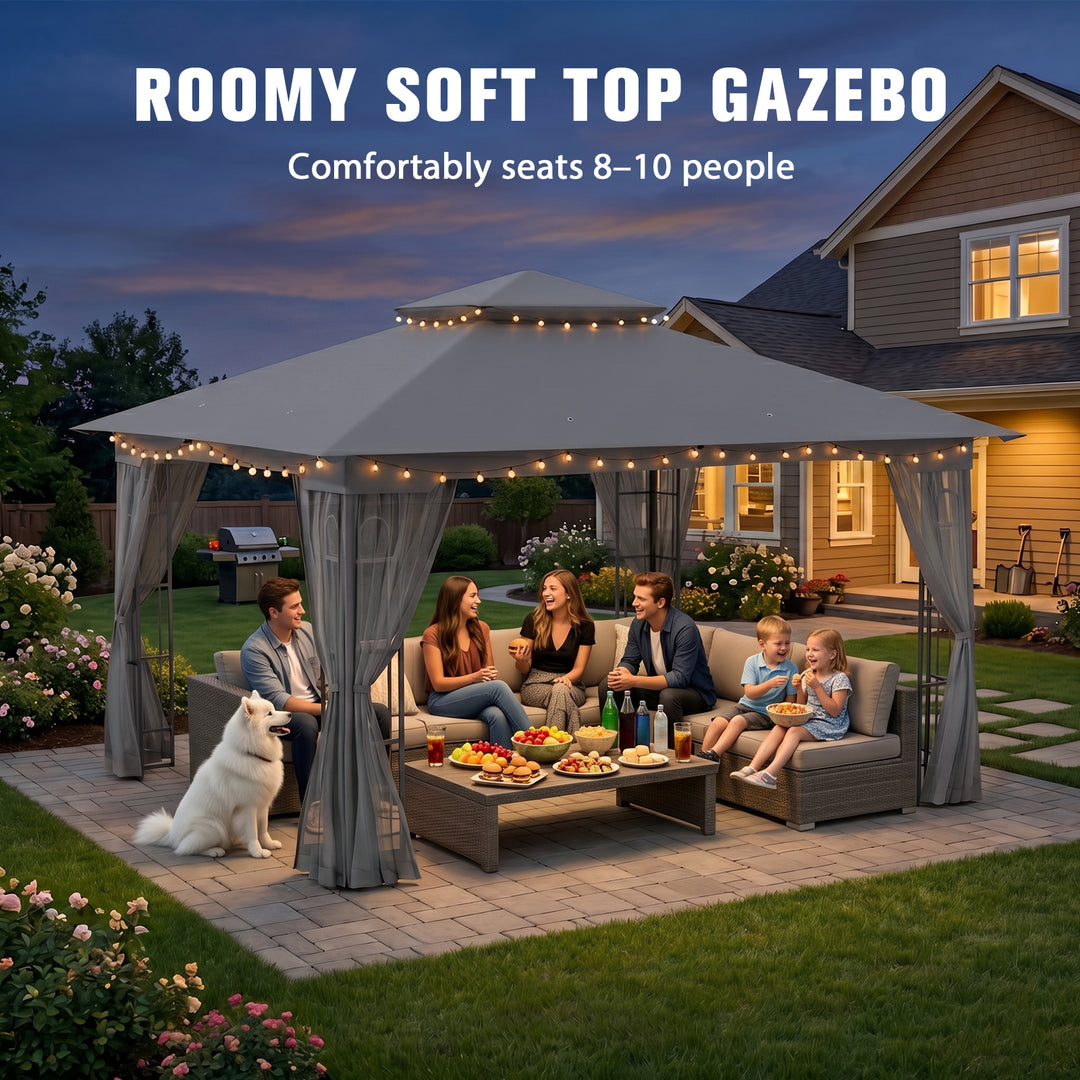 COOS BAY 10x12 Outdoor Patio Gazebo with Netting