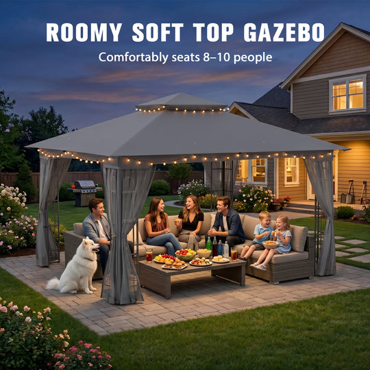 COOS BAY 10x12 Outdoor Patio Gazebo with Netting