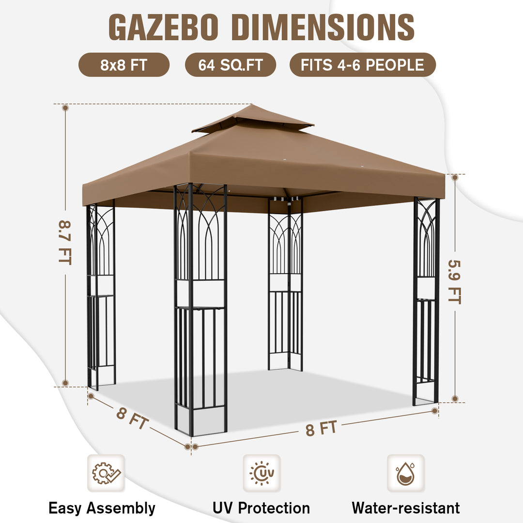 COOS BAY 8x8 Outdoor Patio Two-Tier Soft Top Gazebo