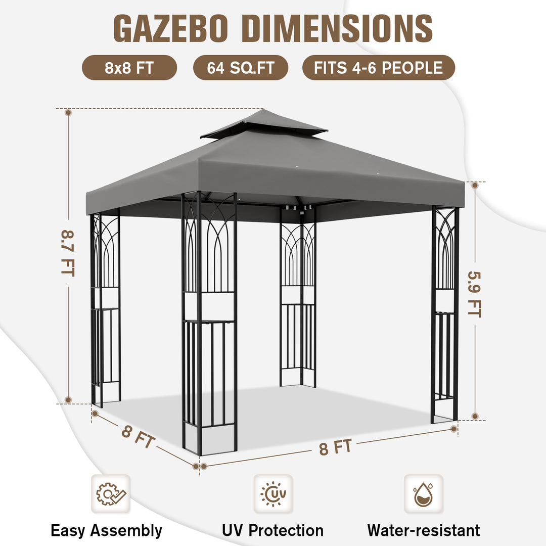 COOS BAY 8x8 Outdoor Patio Two-Tier Soft Top Gazebo