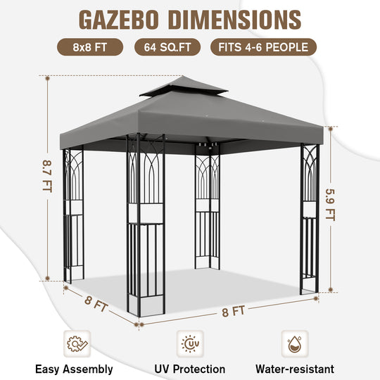 COOS BAY 8x8 Outdoor Patio Two-Tier Soft Top Gazebo