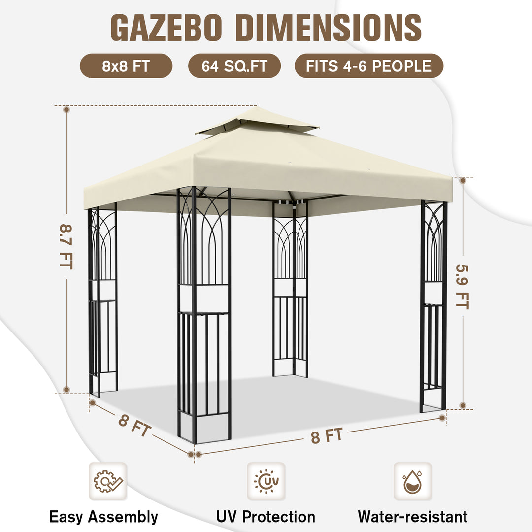 COOS BAY 8x8 Outdoor Patio Two-Tier Soft Top Gazebo